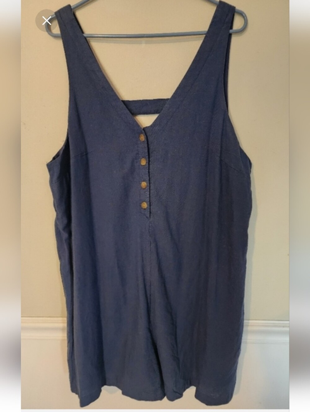 NWT- American Eagle, Navy Button-Front Sleeveless Romper